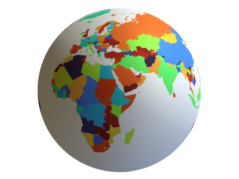 Earth Countries Globe 3D Model
