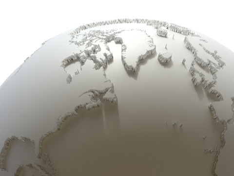 Earth Countries Globe 3D Model