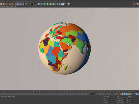 Earth Countries Globe 3D Model
