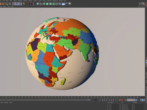 Pa&iacute;ses de la Tierra con nombres Globo Modelo 3D