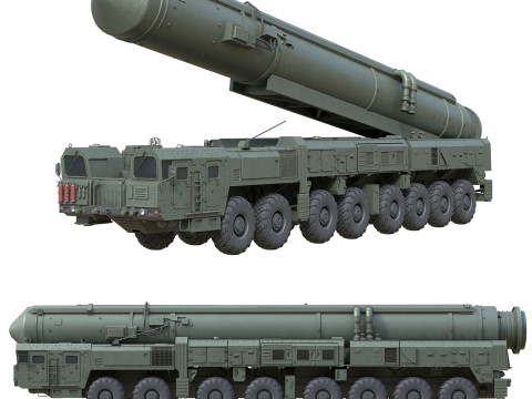 RT 2PM Topol Intercontinental ballistic missile Model 3D