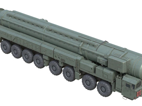 RT 2PM Topol Intercontinental ballistic missile 3D Model