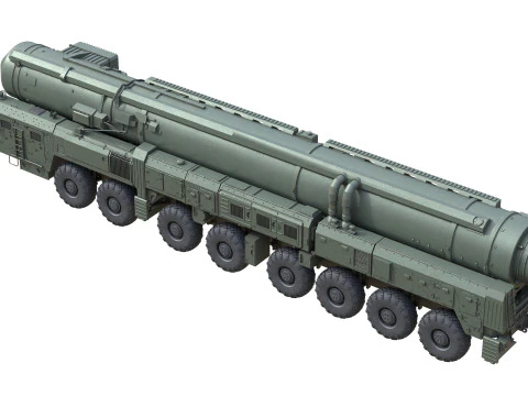 RT 2PM Topol Intercontinental ballistic missile 3D Model