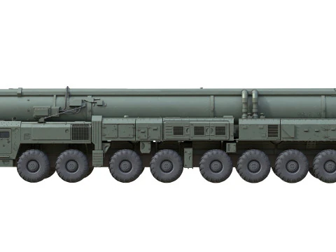 RT 2PM Topol Intercontinental ballistic missile 3D Model