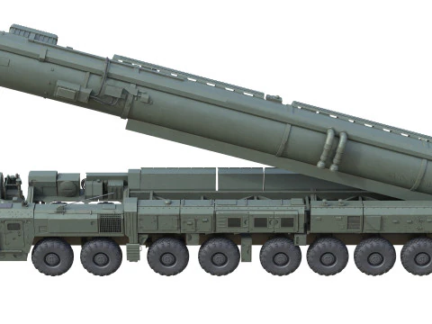 RT 2PM Topol Intercontinental ballistic missile 3D Model