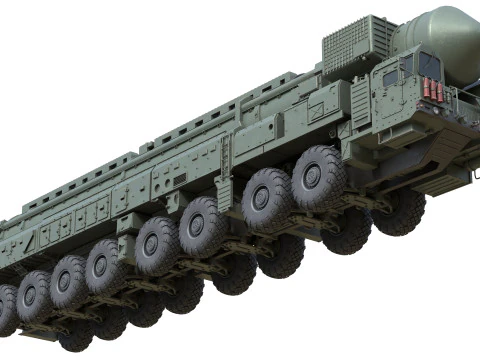 RT 2PM Topol Intercontinental ballistic missile 3D Model