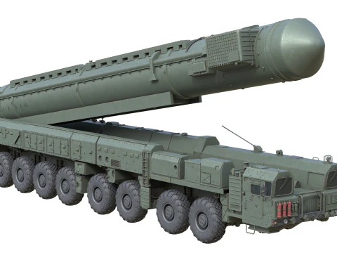 RT 2PM Topol Intercontinental ballistic missile 3D Model