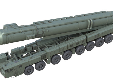 RT 2PM Topol Intercontinental ballistic missile 3D 모델