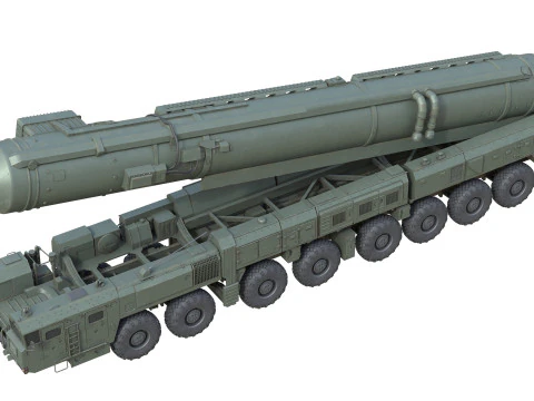 RT 2PM Topol Intercontinental ballistic missile 3D Model