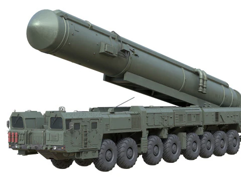RT 2PM Topol Intercontinental ballistic missile 3D Model