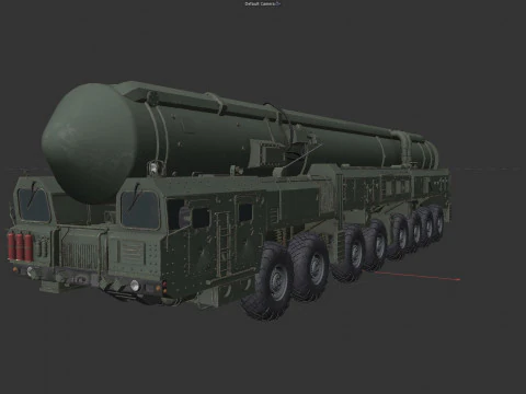 RT 2PM Topol Intercontinental ballistic missile 3D Model