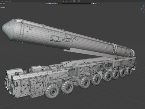 RT 2PM Topol Intercontinental ballistic missile 3D 모델