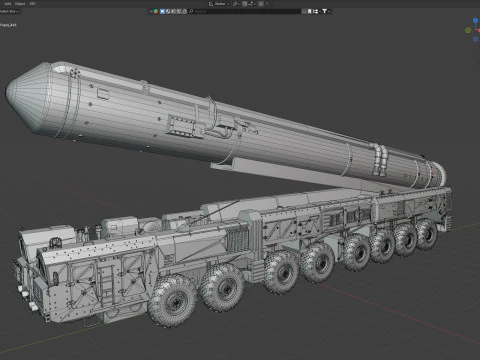 RT 2PM Topol Intercontinental ballistic missile 3D Model