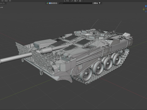 Stridsvagn 103 Main Battle Tank Modello 3D