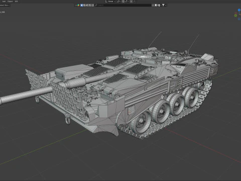 Stridsvagn 103 Main Battle Tank 3D Model