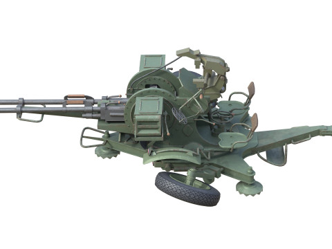 ZU 23 2 Towed 23 mm anti-aircraft twin autocannon 3D Model