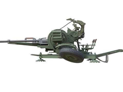 ZU 23 2 Towed 23 mm anti-aircraft twin autocannon 3D Model