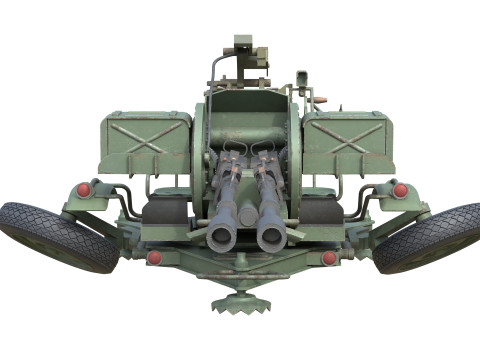 ZU 23 2 Towed 23 mm anti-aircraft twin autocannon 3D Model