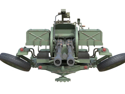 ZU 23 2 Towed 23 mm anti-aircraft twin autocannon 3D Model