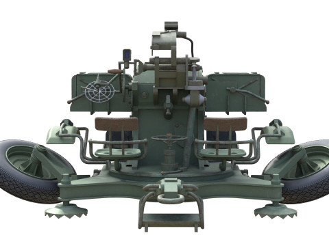 ZU 23 2 Towed 23 mm anti-aircraft twin autocannon 3D Model