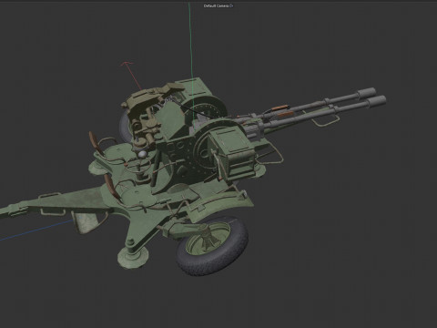 ZU 23 2 Towed 23 mm anti-aircraft twin autocannon 3D Model
