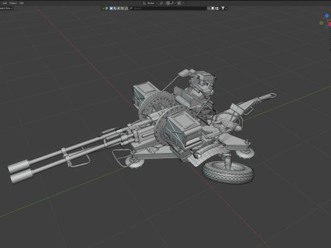 ZU 23 2 Towed 23 mm anti-aircraft twin autocannon 3D Model