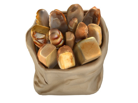Bakery Bag with breads 3D Model