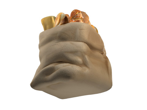 Bakery Bag with breads 3D Model