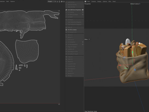 Bakery Bag with breads 3D Model