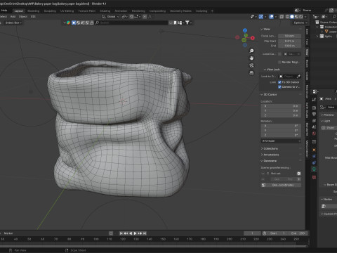 Bakery paper bag 3D 模型