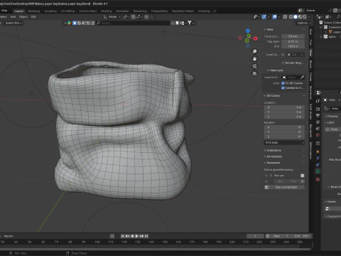 Bakery paper bag 3D Model