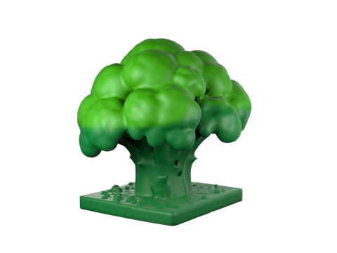 Cartoon Broccoli 2 3D Model