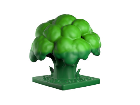 Cartoon Broccoli 2 3D Model