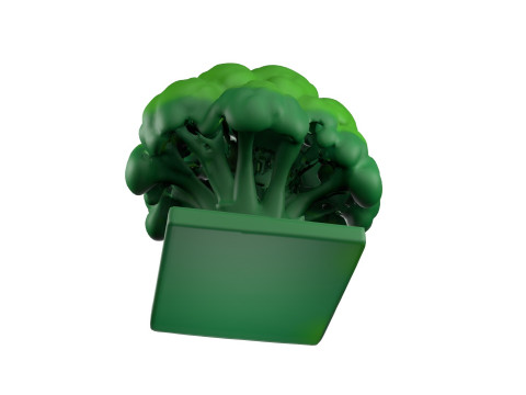 Cartoon Broccoli 2 3D Model