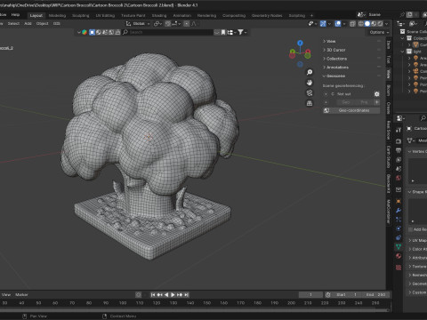 Cartoon Broccoli 2 3D Model