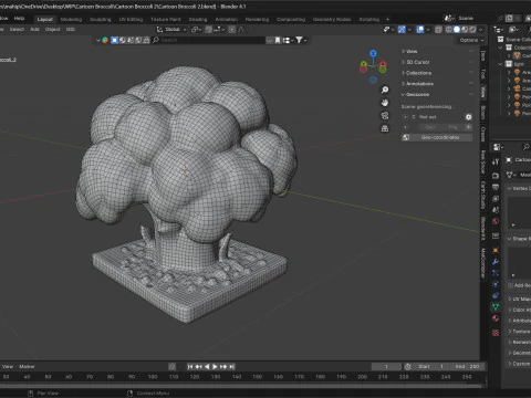 Cartoon Broccoli 2 3D Model