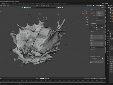 Chocolate Splash v1 Model 3D