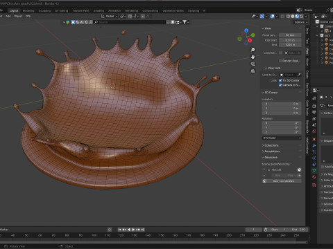 Chocolate Splash v3 3D Model