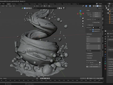 Chocolate Splash v6 3D Model