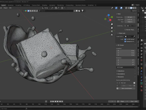Chocolate Splash v12 3D Model
