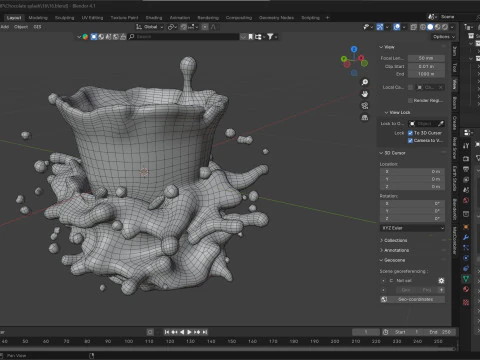 Chocolate Splash v16 3D Model