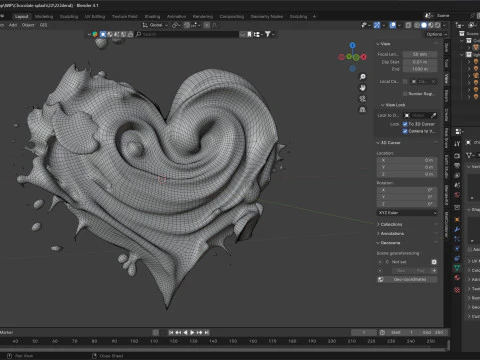 Chocolate Splash v22 3D Model