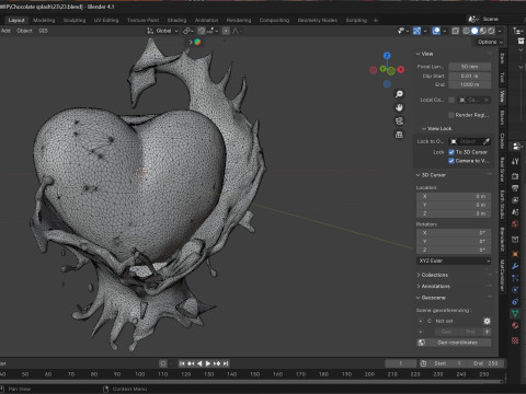 Chocolate Splash v23 3D Model