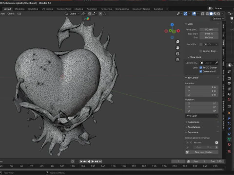 Chocolate Splash v23 3D Model
