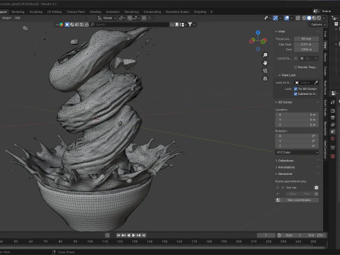 チョコレート スプラッシュ v30 3Dモデル