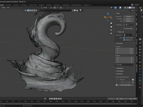 Chocolate Splash v32 3D Model