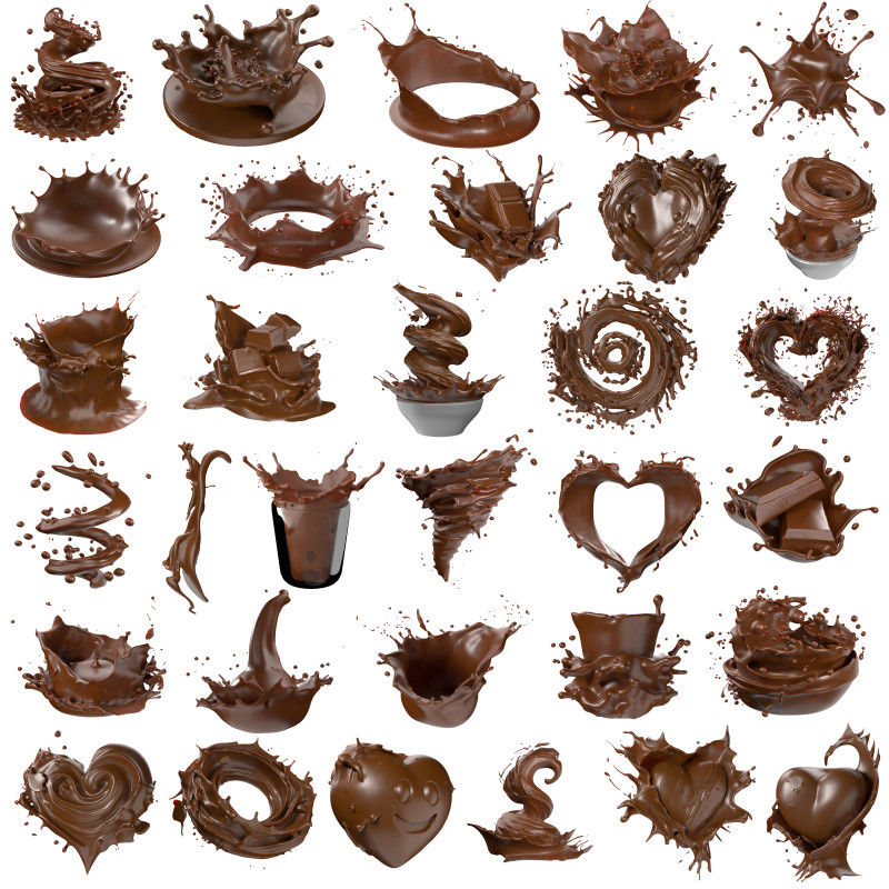 Chooclate Splash Collection Modelo 3D .c4d .max .obj .3ds .fbx .stl .blend