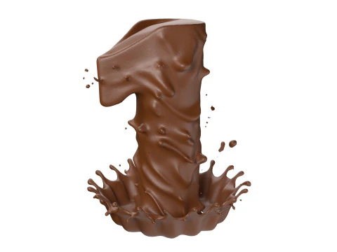 Chocolate splash 0 to 9 callection 3D Model