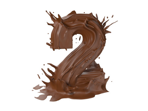Chocolate splash 0 to 9 callection Modelo 3D