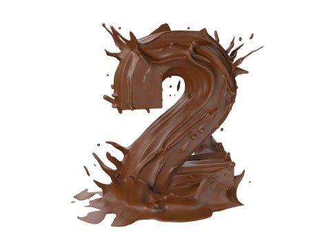Chocolate splash 0 to 9 callection 3D Model